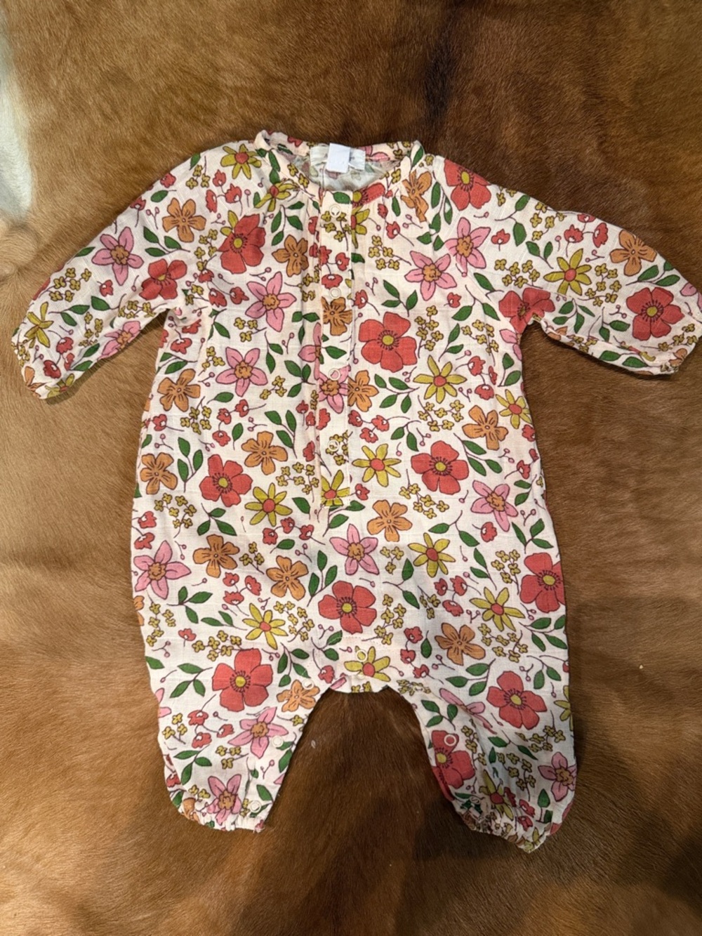 Angel Dear floral print muslin onesie 0-3 months